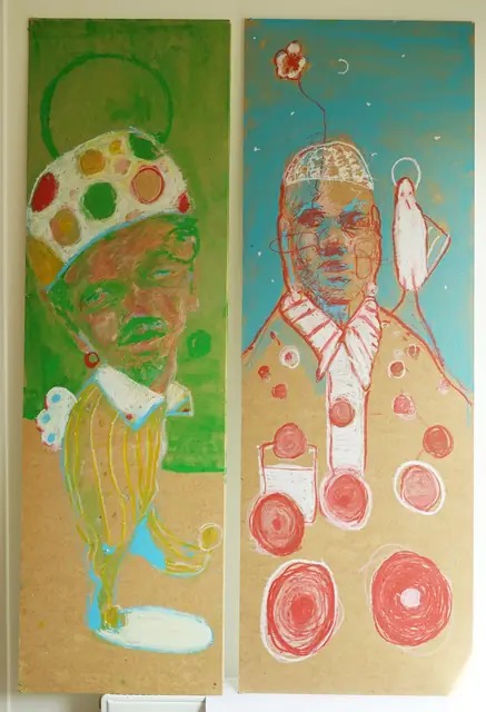 ربما — 2025 · ألوان زيتية وأكريليك على خشب MDF · 20×60 cm