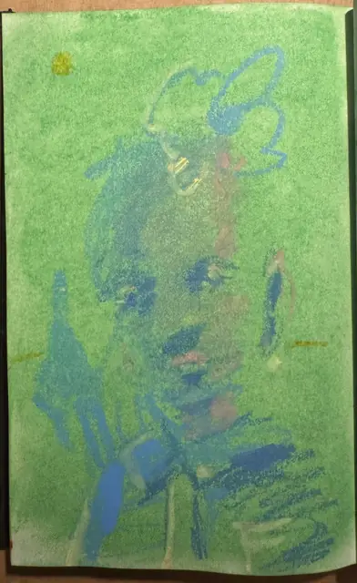 بدون عنوان — 2024 · باستيل زيتي على ورق · 15×30 cm