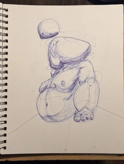 بدون عنوان — 2024 · قلم حبر جاف على ورق · 15×20 cm